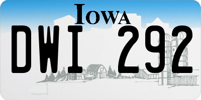IA license plate DWI292