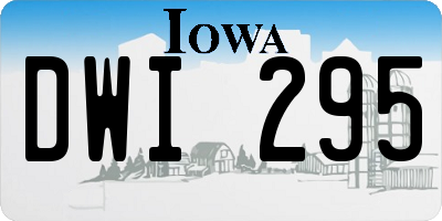 IA license plate DWI295
