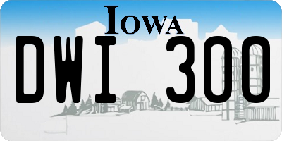 IA license plate DWI300