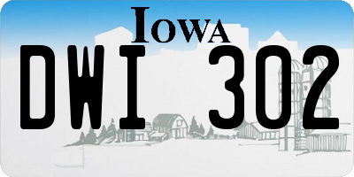IA license plate DWI302