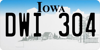 IA license plate DWI304