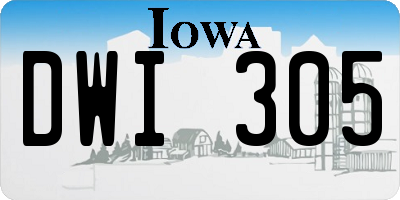 IA license plate DWI305