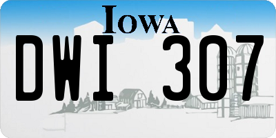 IA license plate DWI307
