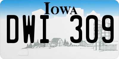 IA license plate DWI309