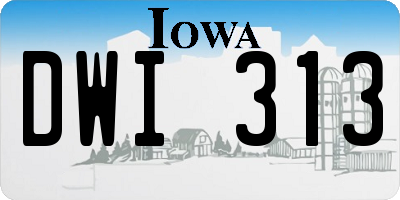IA license plate DWI313