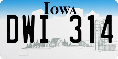 IA license plate DWI314