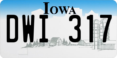 IA license plate DWI317