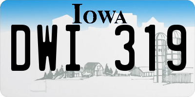 IA license plate DWI319