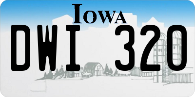 IA license plate DWI320