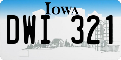 IA license plate DWI321