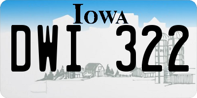 IA license plate DWI322