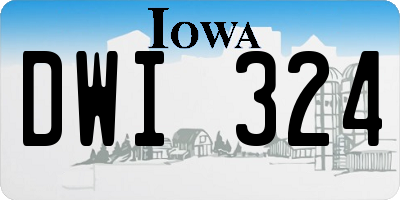 IA license plate DWI324