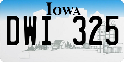 IA license plate DWI325