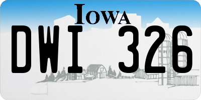 IA license plate DWI326