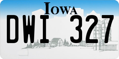 IA license plate DWI327