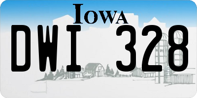IA license plate DWI328