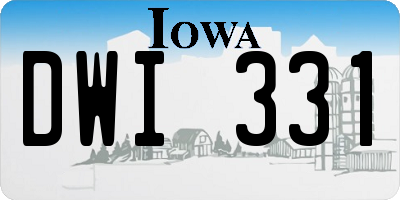 IA license plate DWI331