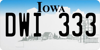 IA license plate DWI333