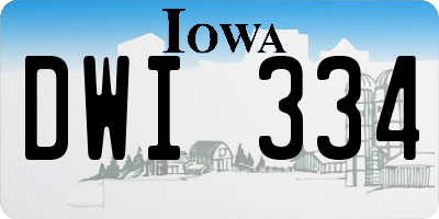 IA license plate DWI334