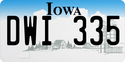 IA license plate DWI335