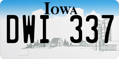 IA license plate DWI337