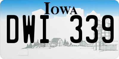 IA license plate DWI339