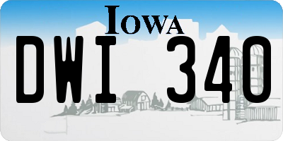 IA license plate DWI340
