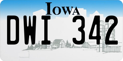 IA license plate DWI342