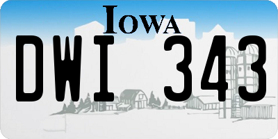 IA license plate DWI343