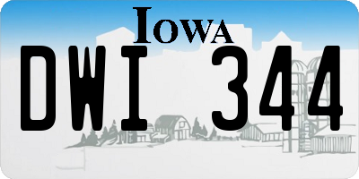 IA license plate DWI344