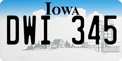 IA license plate DWI345