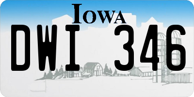 IA license plate DWI346