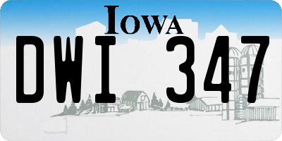 IA license plate DWI347