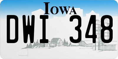IA license plate DWI348