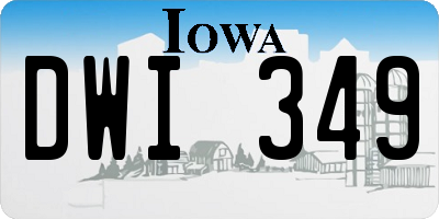 IA license plate DWI349