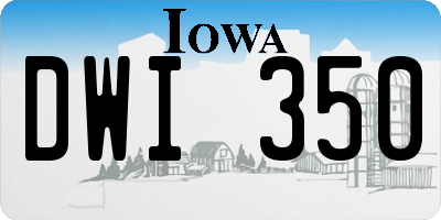 IA license plate DWI350