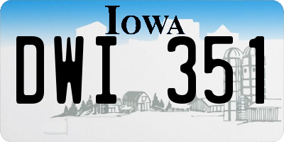 IA license plate DWI351