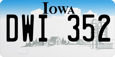 IA license plate DWI352