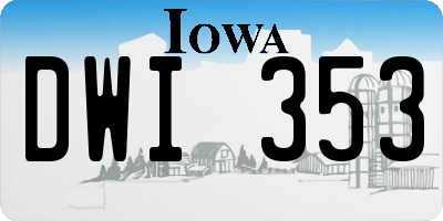 IA license plate DWI353