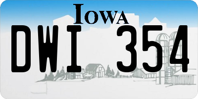 IA license plate DWI354