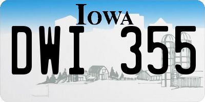 IA license plate DWI355
