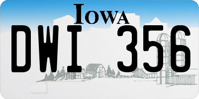 IA license plate DWI356