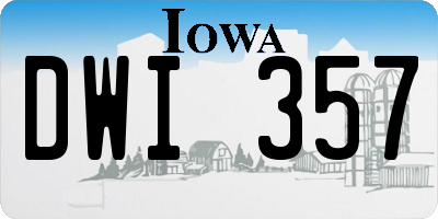 IA license plate DWI357