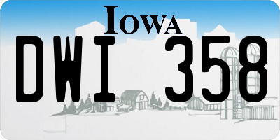 IA license plate DWI358