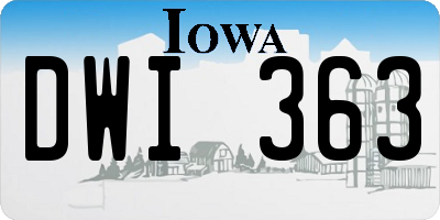 IA license plate DWI363