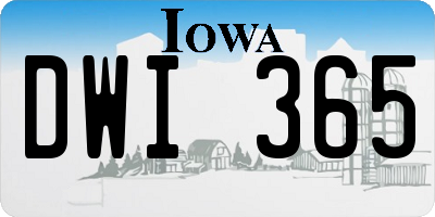 IA license plate DWI365