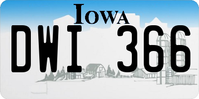 IA license plate DWI366