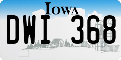 IA license plate DWI368