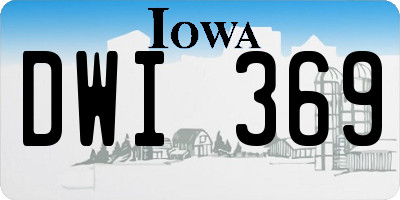 IA license plate DWI369