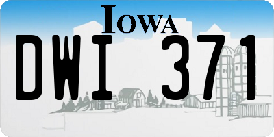 IA license plate DWI371